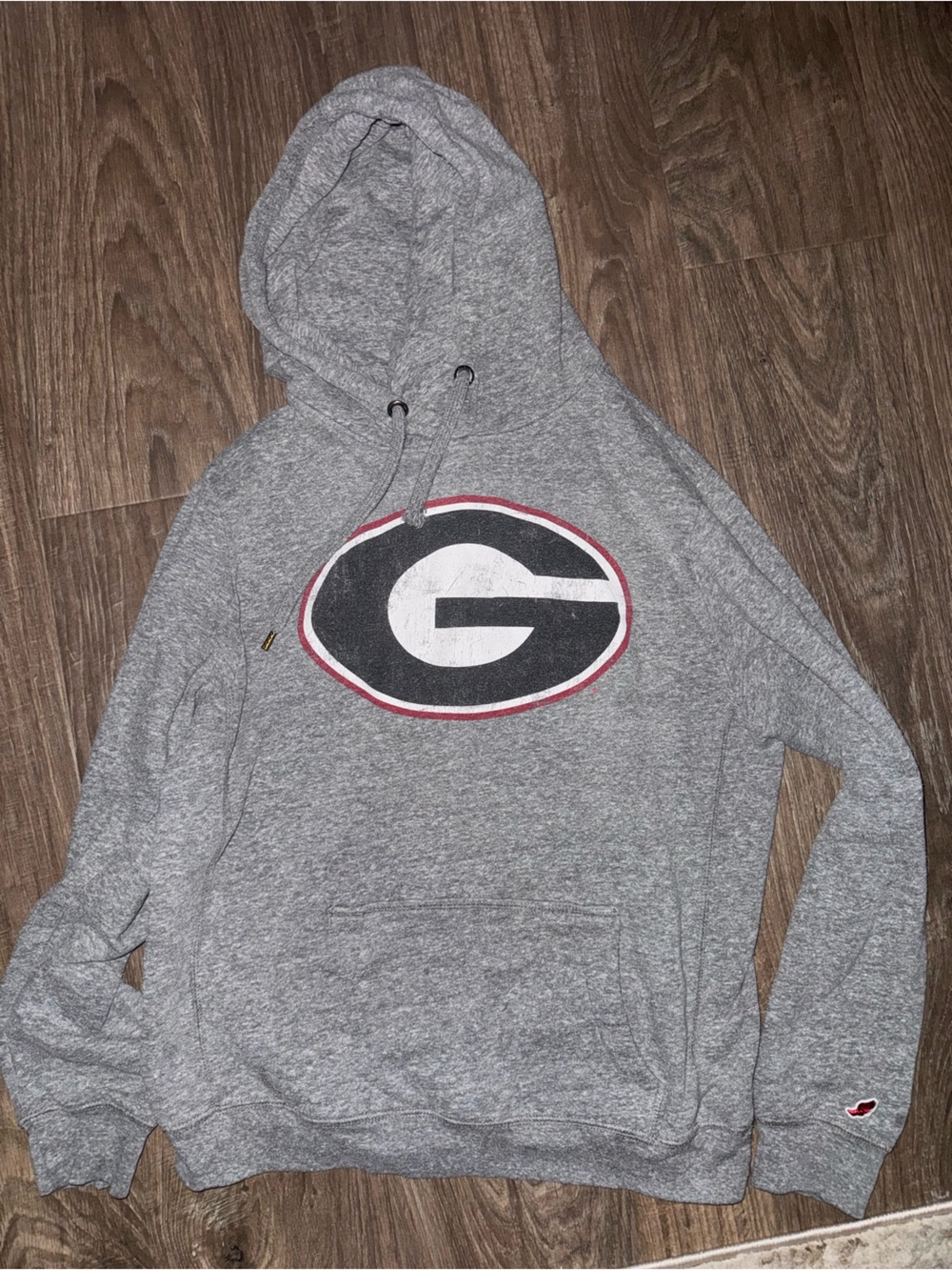 League Gray Hoodie with Black & Red Georgia G Logo
